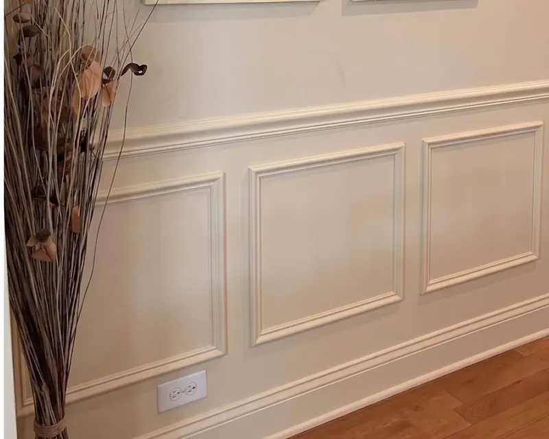 Custom finish carpentry, raised-panel wainscoting, Naperville IL